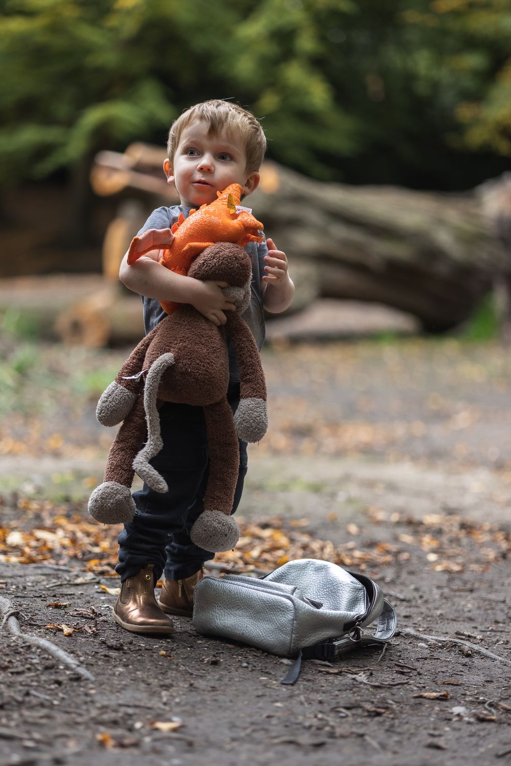 Favourite soft toys on family photoshoot in London