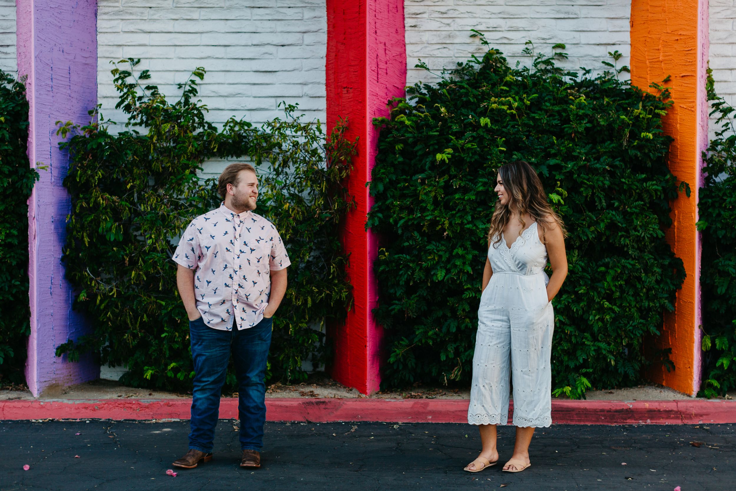 engaged couple at saguaro palm springs hotel