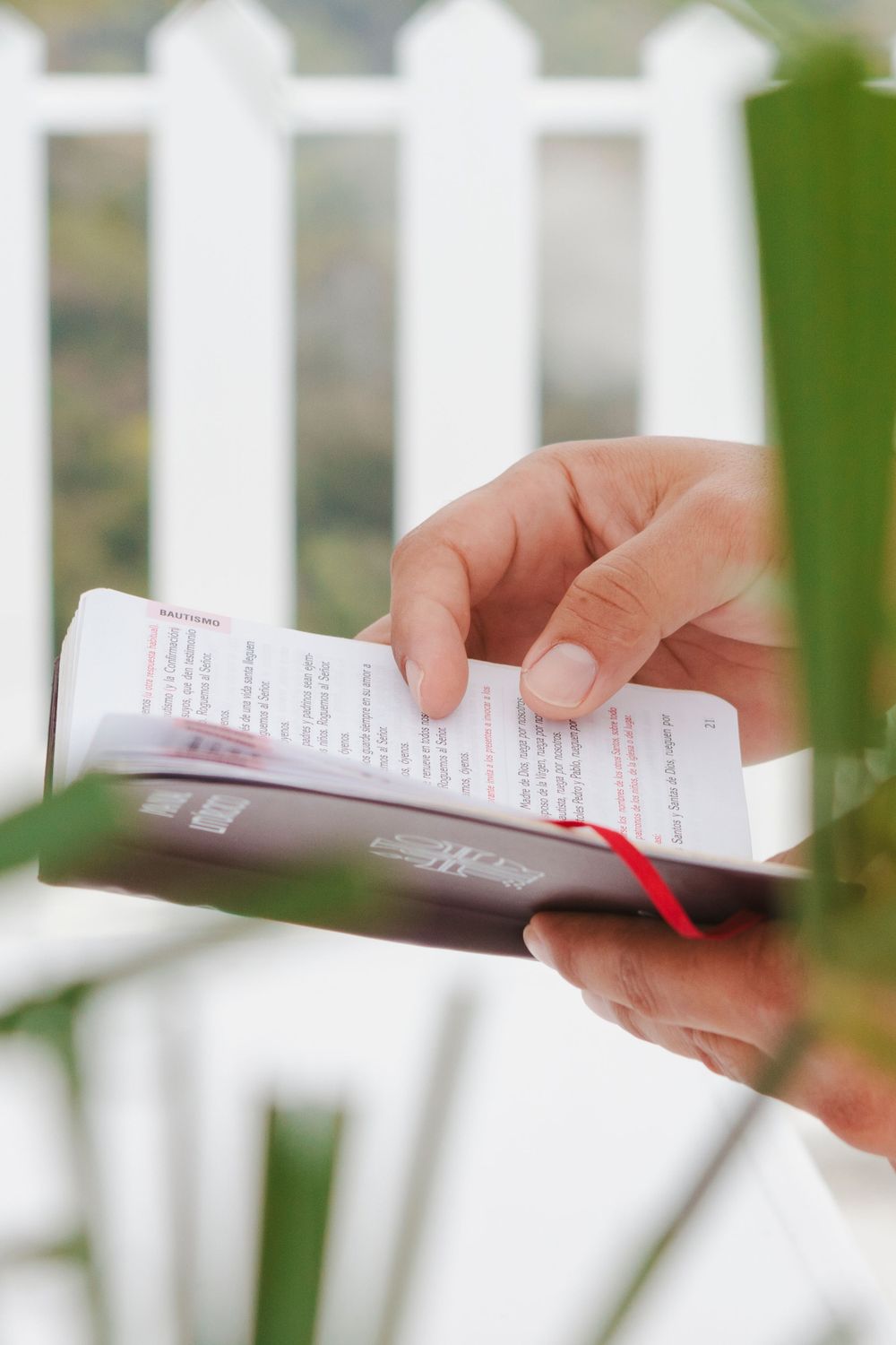 Detail of priest' hand holding bible by NYC family photographer Paula Ortiz.