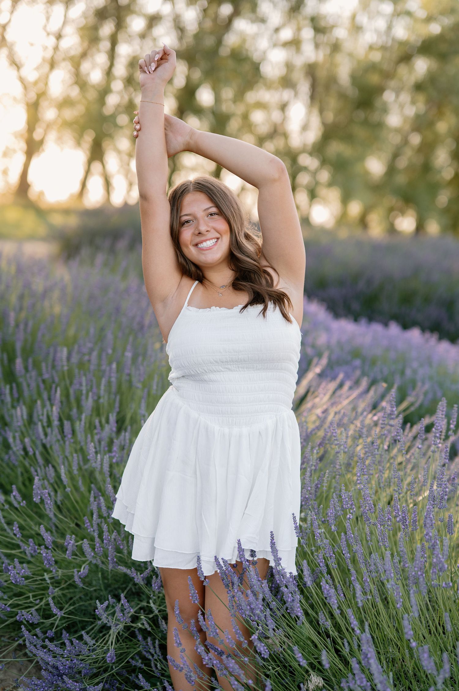 Lavender field senior photos in Walla Walla