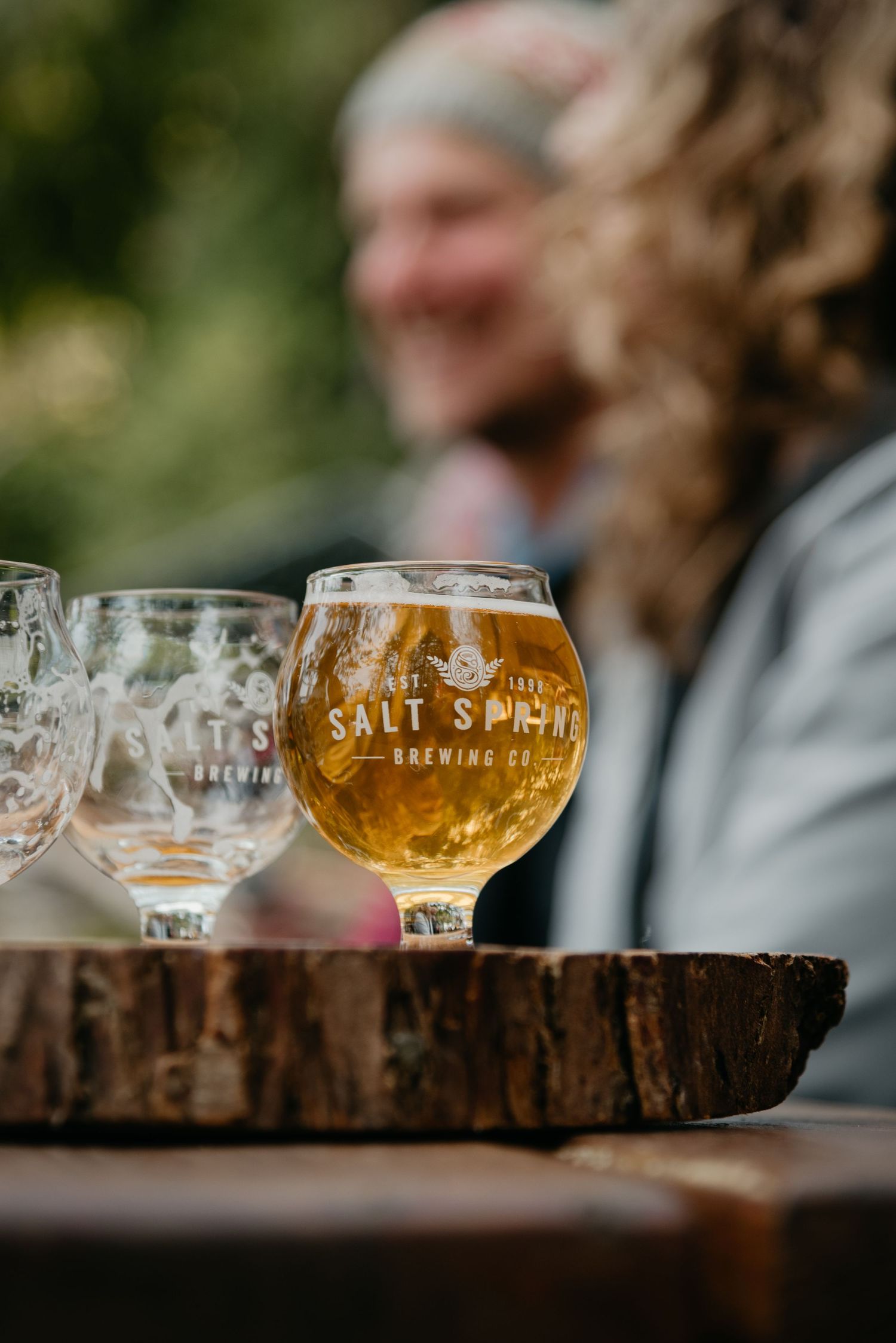 Salt Spring Brewery glass full of craft beer