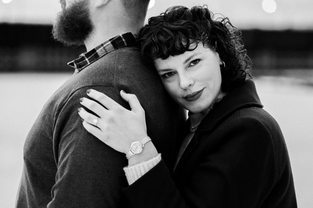 Engagement session with Ore Dock in background
