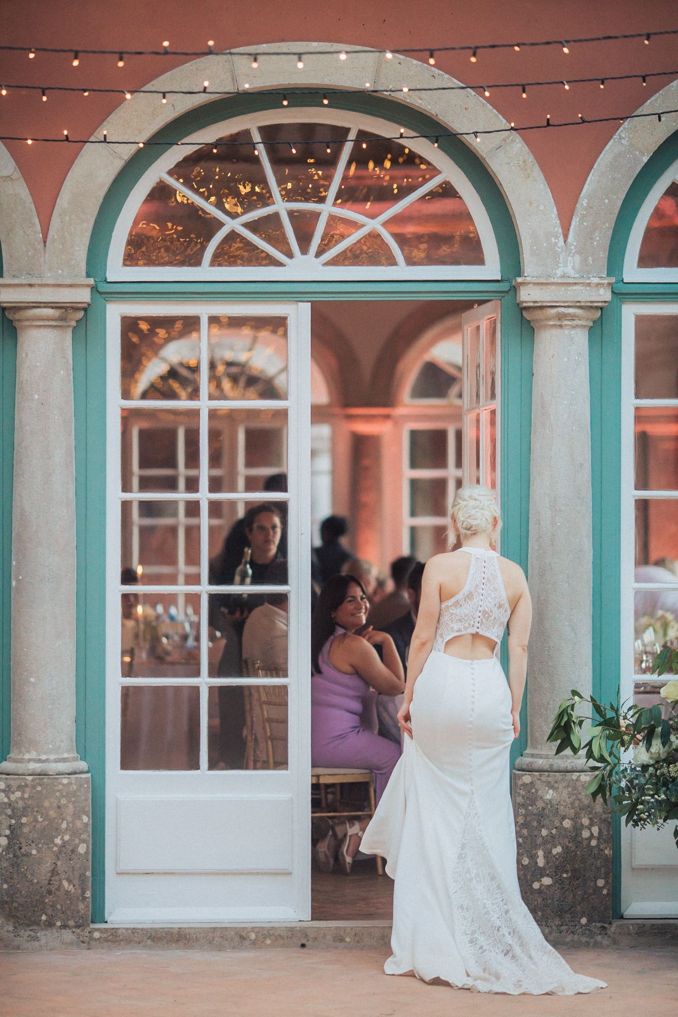 Bride & groom at Casa dos Penedos, a wedding venue from Penha Longa Catering. A romantic moment captured by a Portugal wedding photographer.