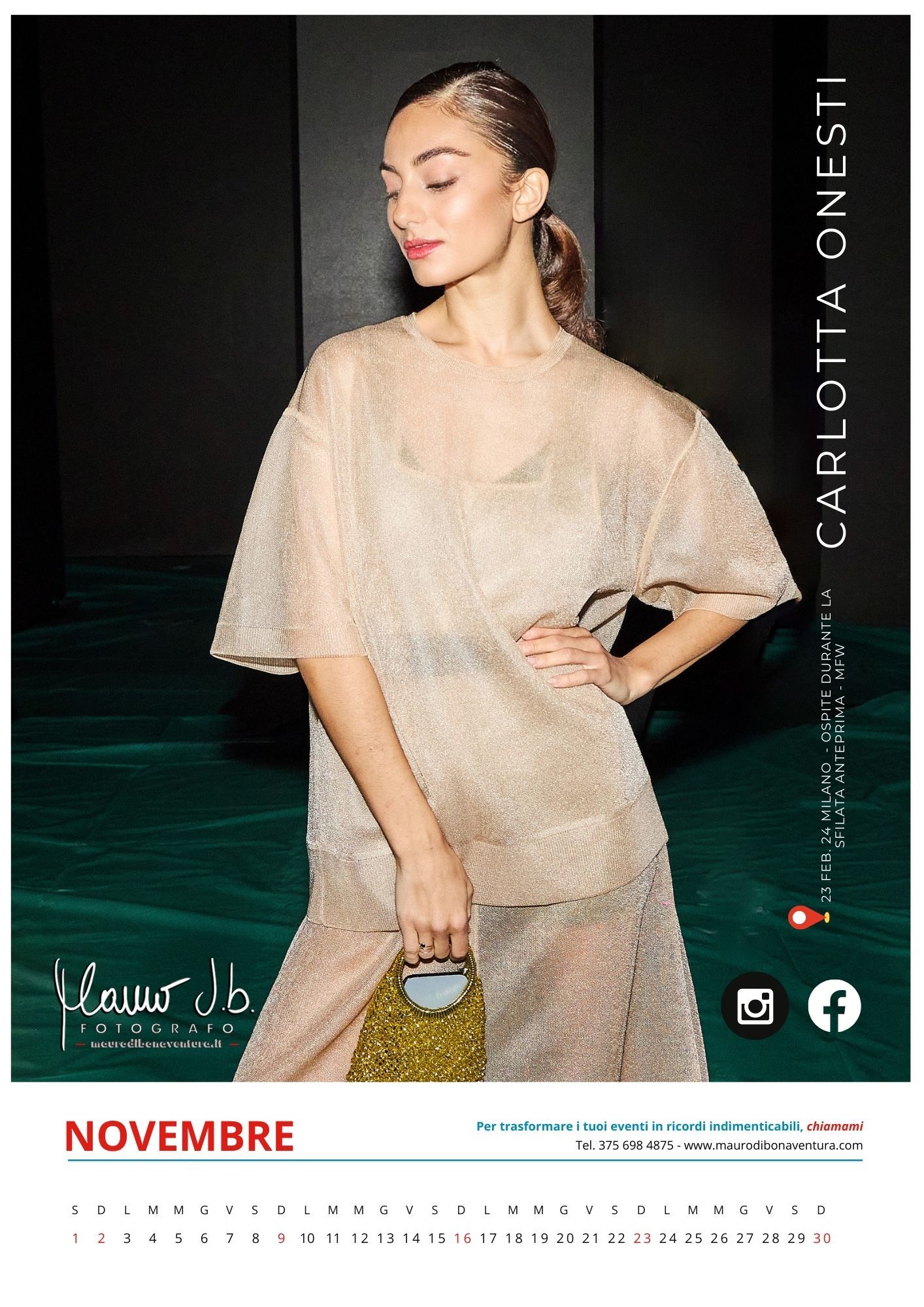 Fashion model poses in sheer beige outfit against dark background with dramatic lighting.