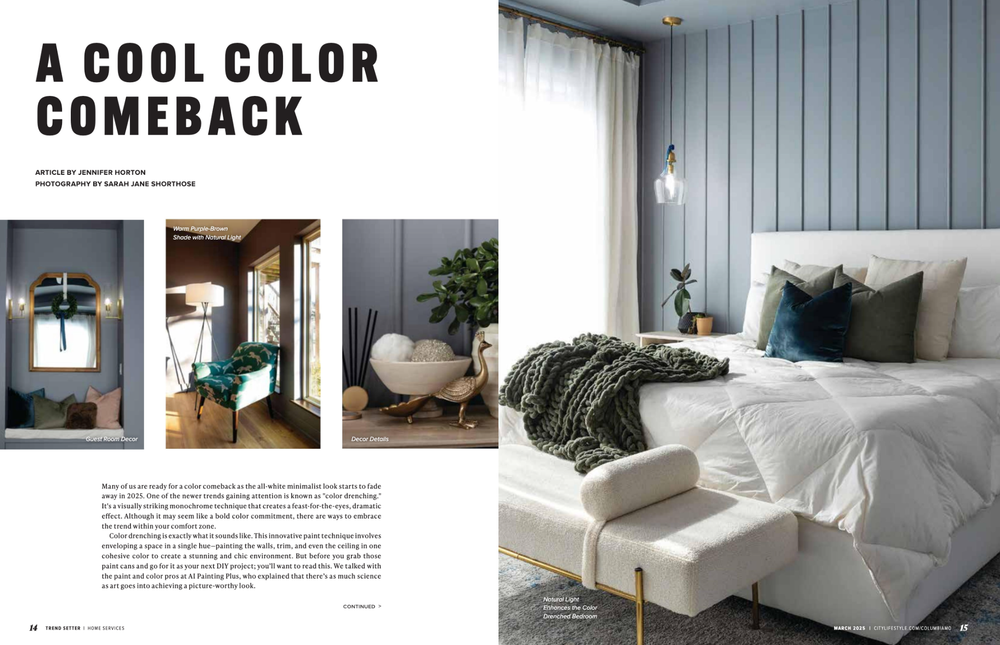 AI Painting color drenching 2025 interior paint color trends.