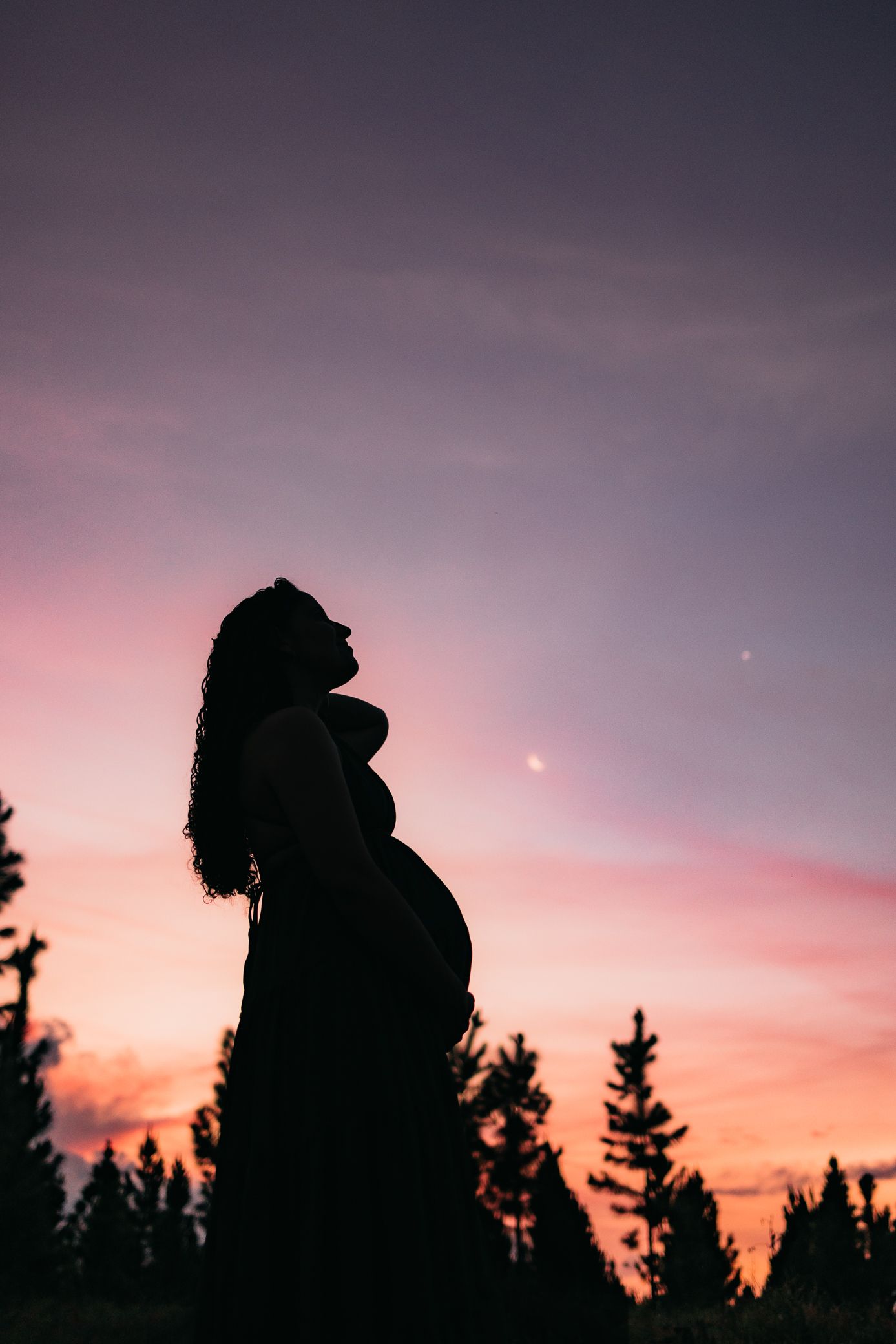 Maternity Photoshoot in Pine Forest Glass House Mountains Glowing Pregnancy Brisbane Sunshine Coast