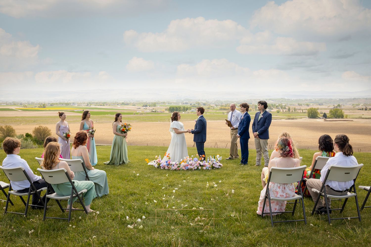 outdoor Wedding ceremony with open skies