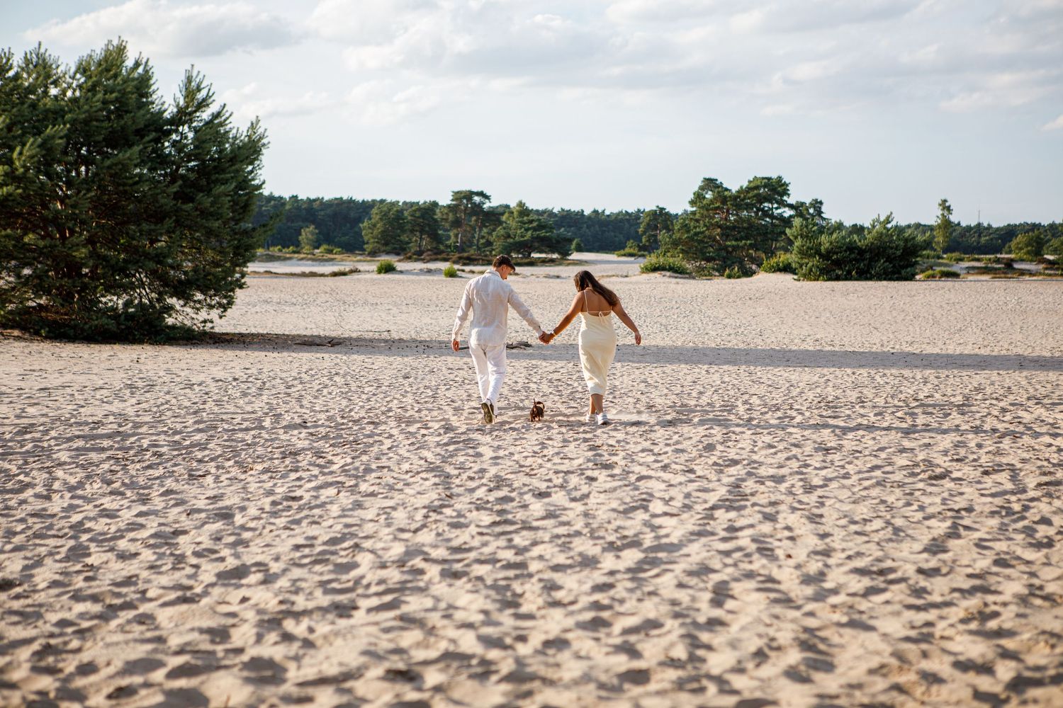 Bruidspaar in het park
