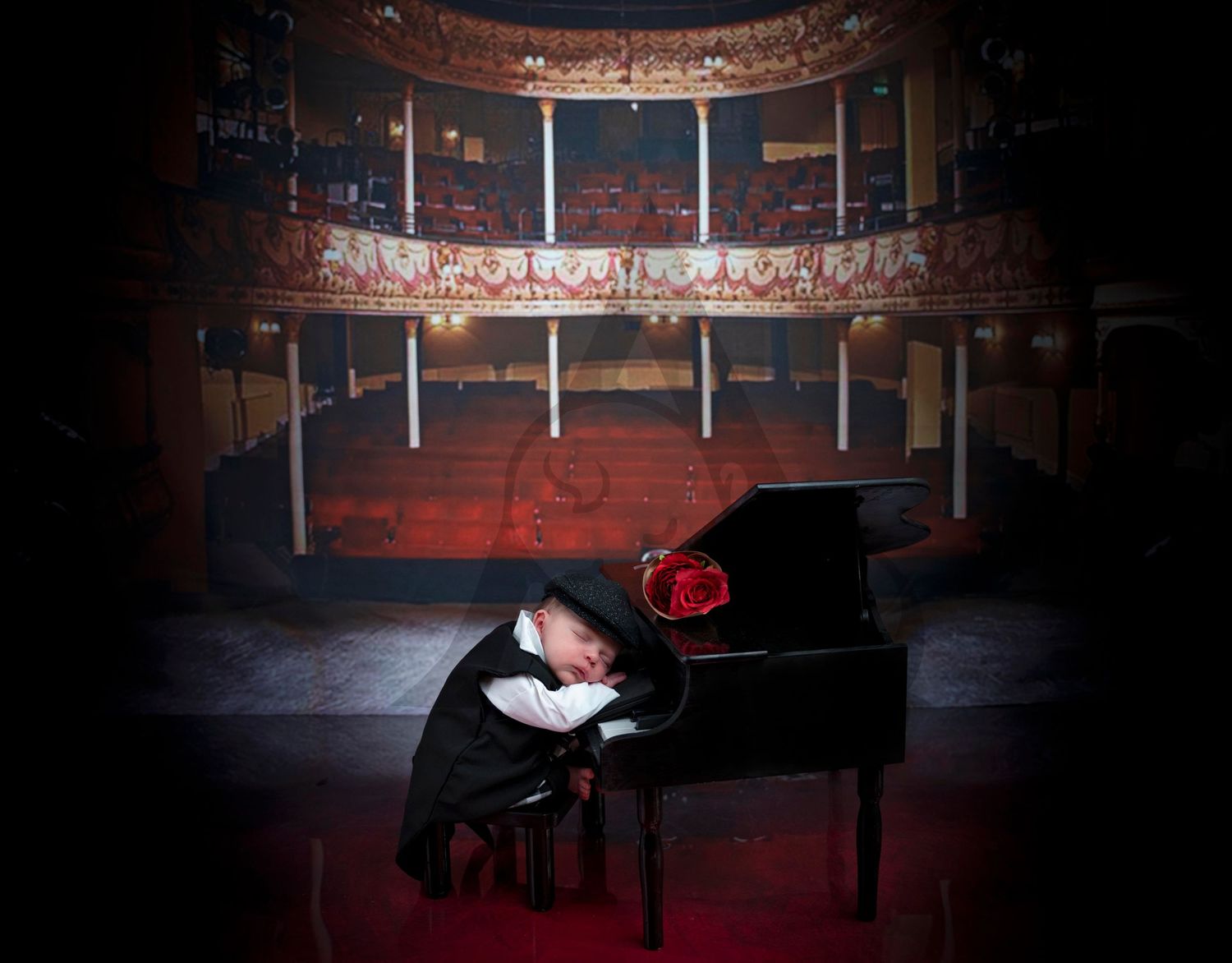 Newborn Baby Playing Piano