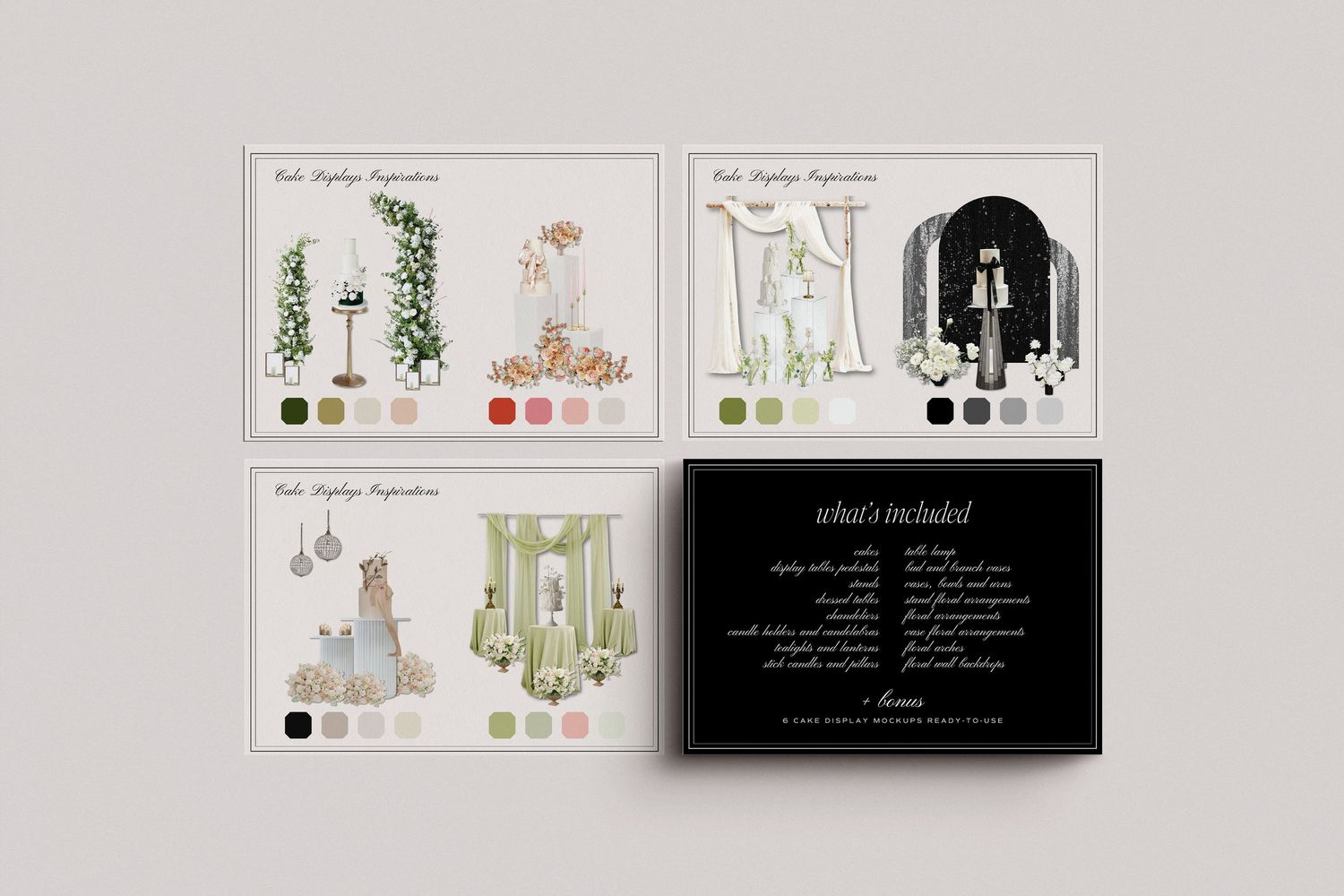 Wedding Cake Display Mockup Bundle by TheFlairStylist