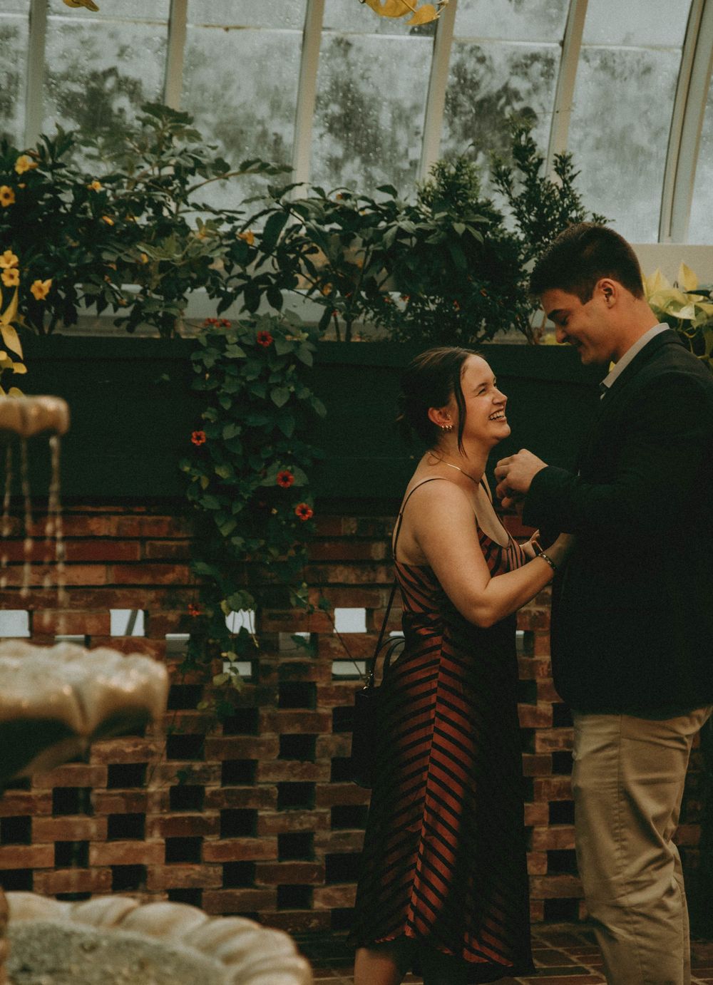 a romantic proposal at phipps conservatory pittsburgh photography indiana pa photographer, couple, engagement moody rainy tropical