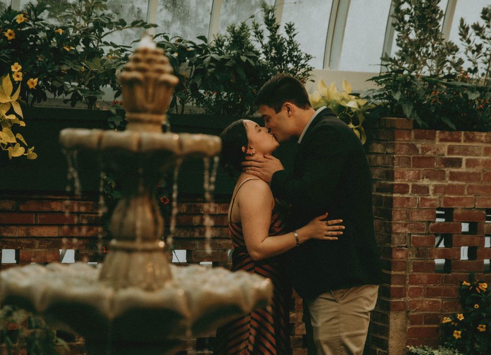 a romantic proposal at phipps conservatory pittsburgh photography indiana pa photographer, couple, engagement moody rainy tropical