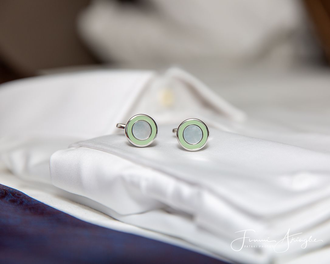 Wedding day groom cufflink detail, captured by Pataki Photos