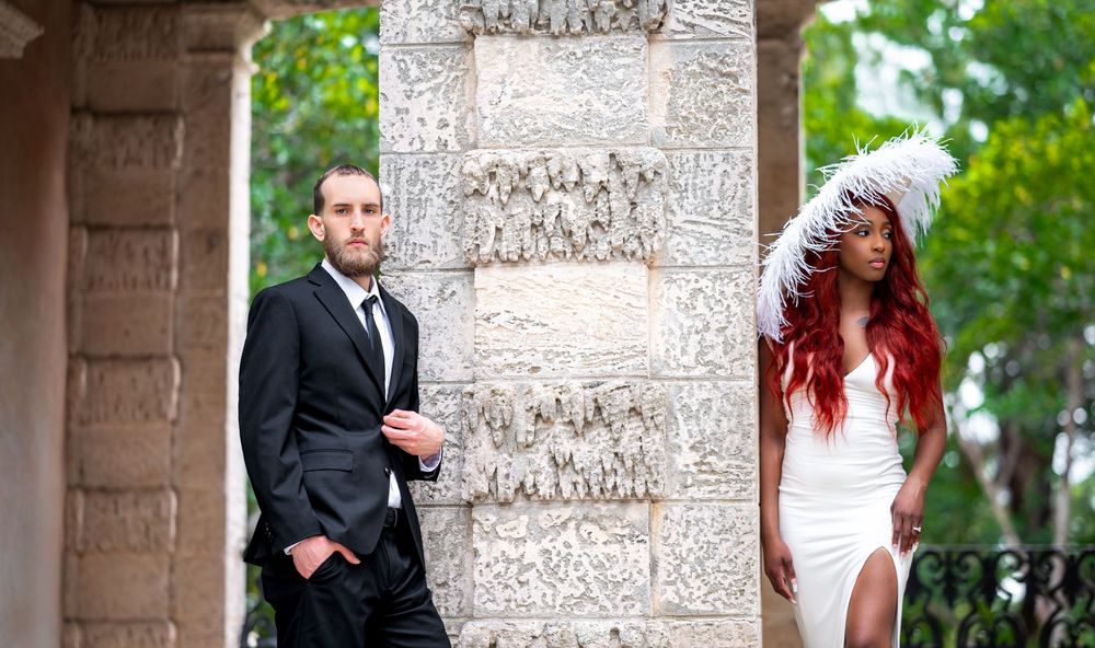 A Vizcaya Museum and Gardens engagement session in Miami, Florida, captured by South Florida Wedding Photographers, Our Story Imagery.