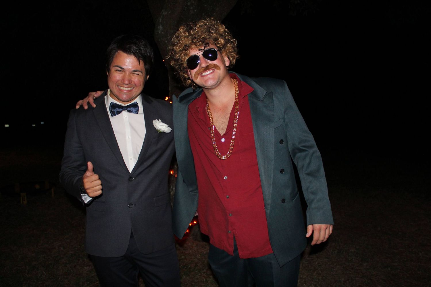 Me and a friend enjoying the Halloween party, dressed in costumes and celebrating the spooky atmosphere.