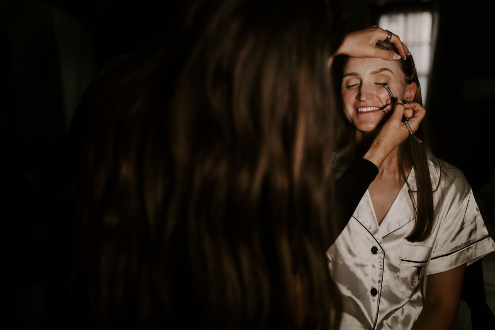 prep at Le Petit Chateau wedding