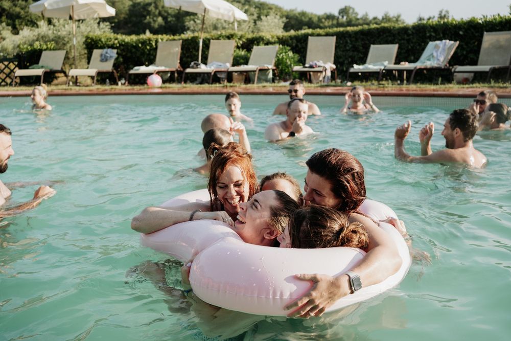 Lots of fun by the pool