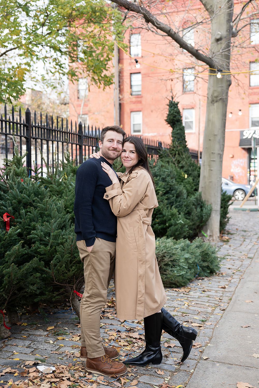 Intentional Brooklyn, New York engagement session capturing soulful, effortless love with warm spring light, fun and quiet connection.