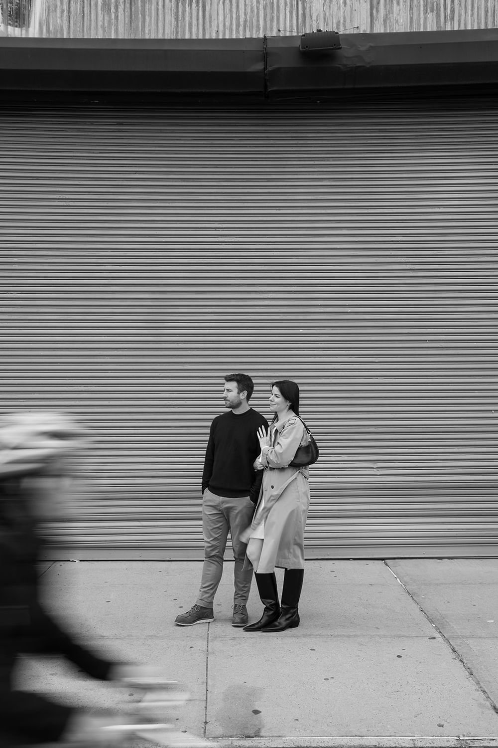 Intentional Brooklyn, New York engagement session capturing soulful, effortless love with warm spring light, fun and quiet connection.