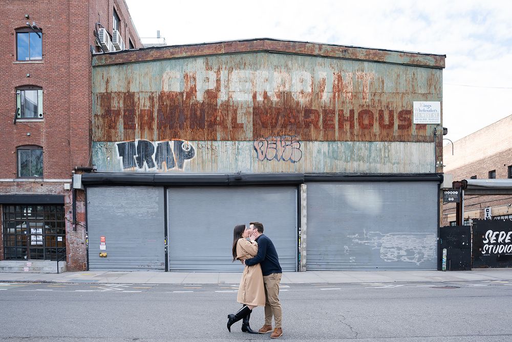 Intentional Brooklyn, New York engagement session capturing soulful, effortless love with warm spring light, fun and quiet connection.