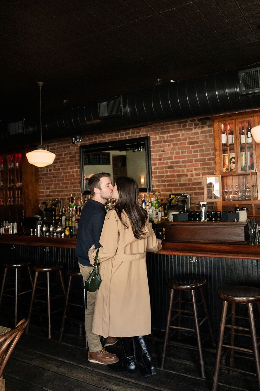 Intentional Brooklyn, New York engagement session capturing soulful, effortless love with warm spring light, fun and quiet connection.