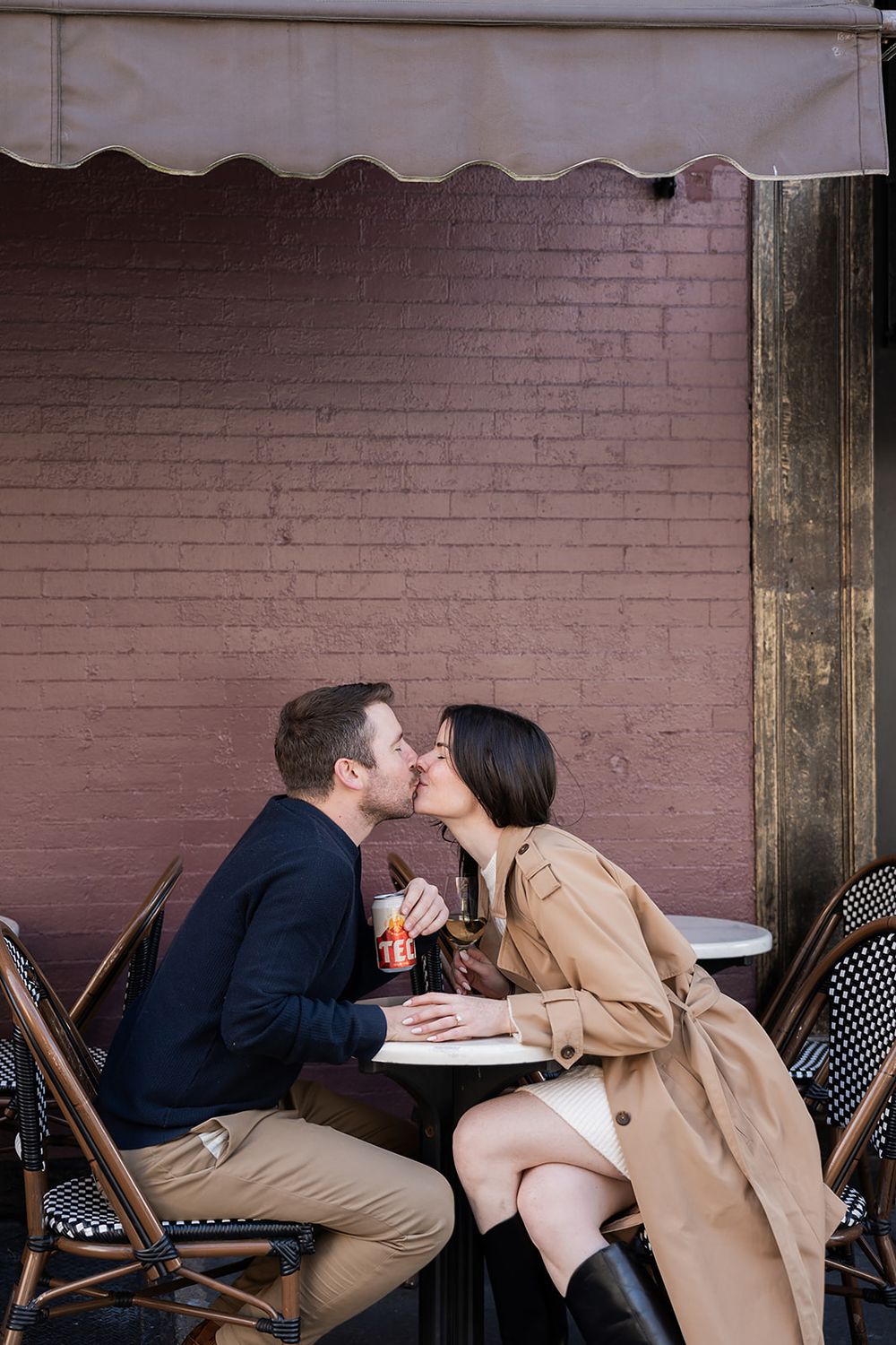 Intentional Brooklyn, New York engagement session capturing soulful, effortless love with warm spring light, fun and quiet connection.