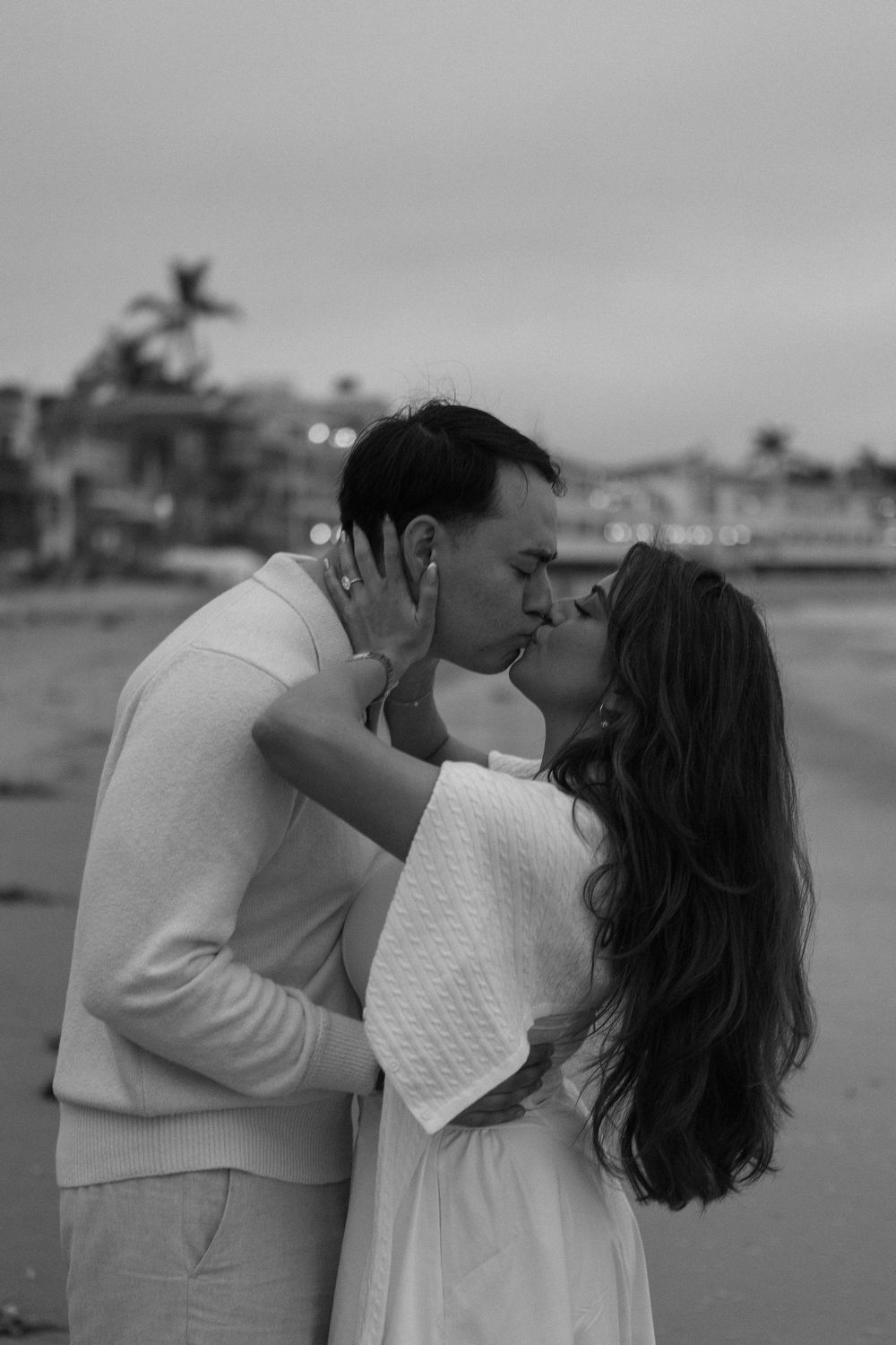 Scenic California beach used for intimate engagement proposal.