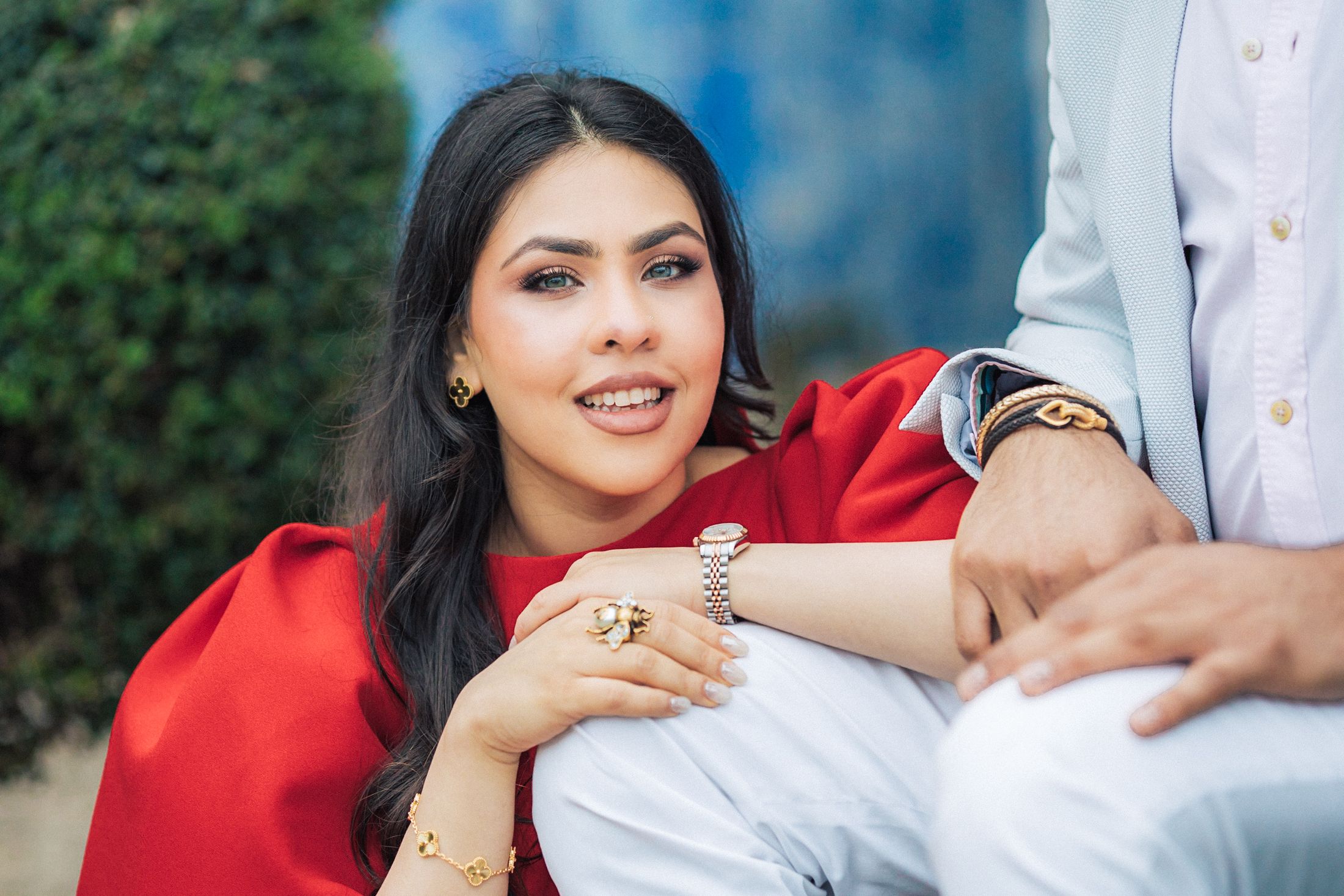 Romantic pre-wedding shoot in Lisbon with an Indian couple exploring historic city landmarks.