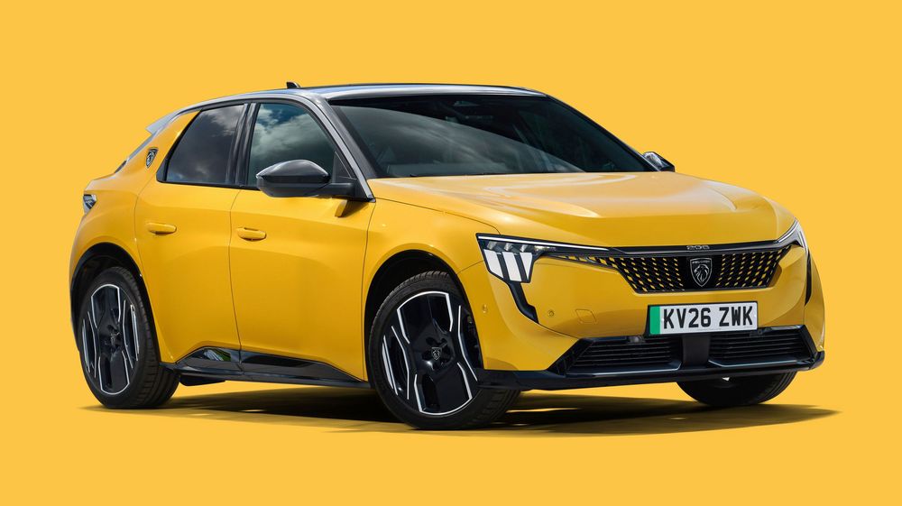 Electric yellow Citroen crossover SUV car model positioned in three-quarter view against bright yellow background.