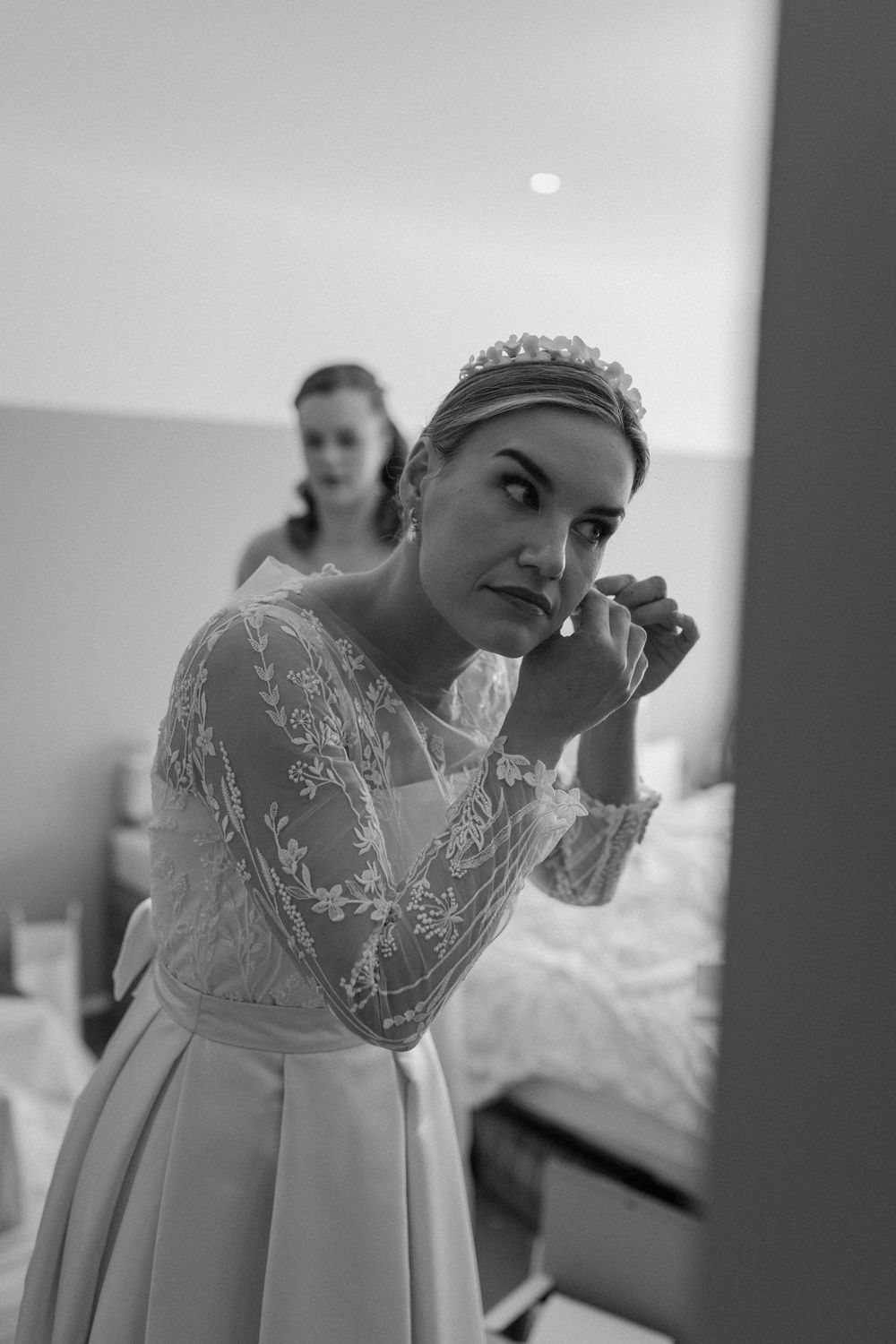 Bride gets ready for her London wedding.