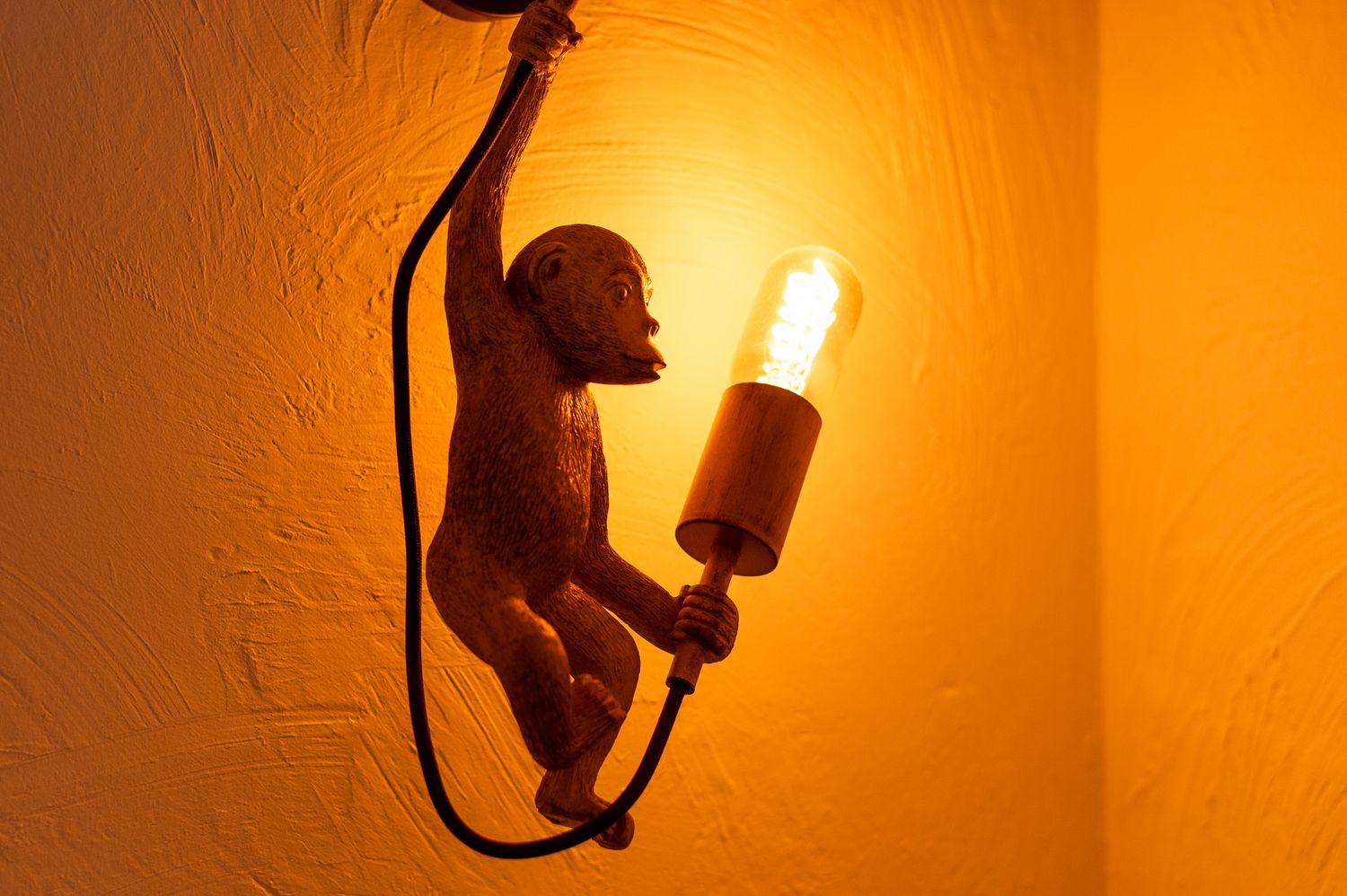 monkey lamp with warm illumination