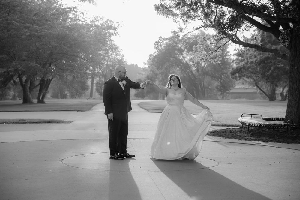 Fort Lauderdale wedding photographer traveling to Michigan, couple laughing during golden hour portraits