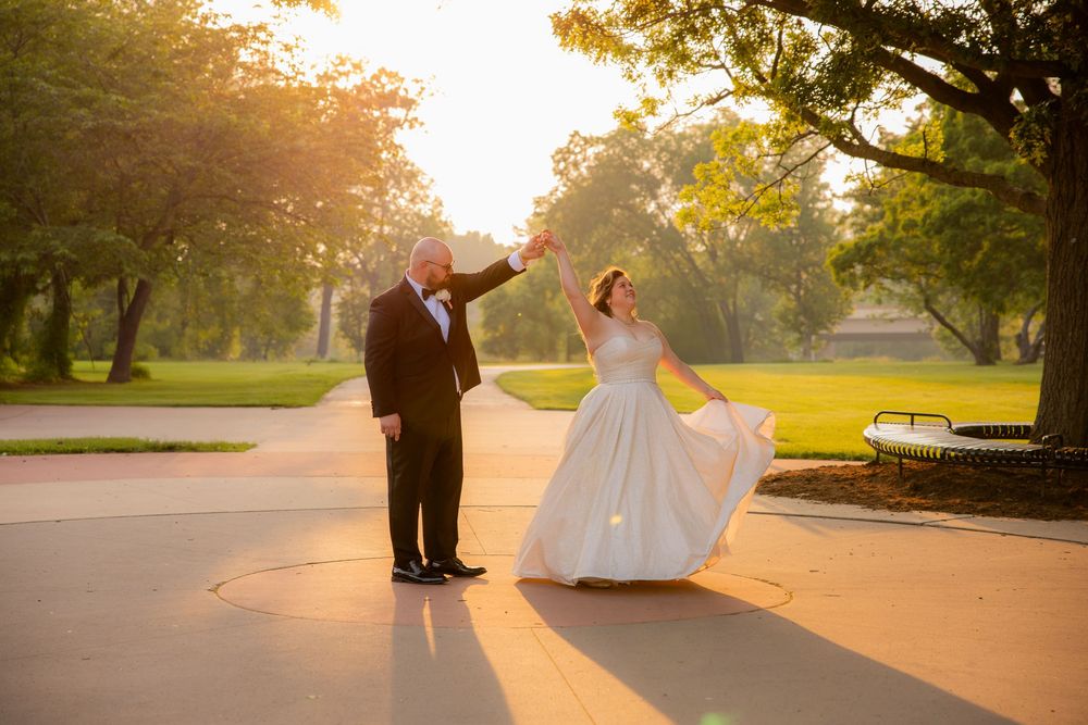Fort Lauderdale wedding photographer traveling to Michigan, couple laughing during golden hour portraits