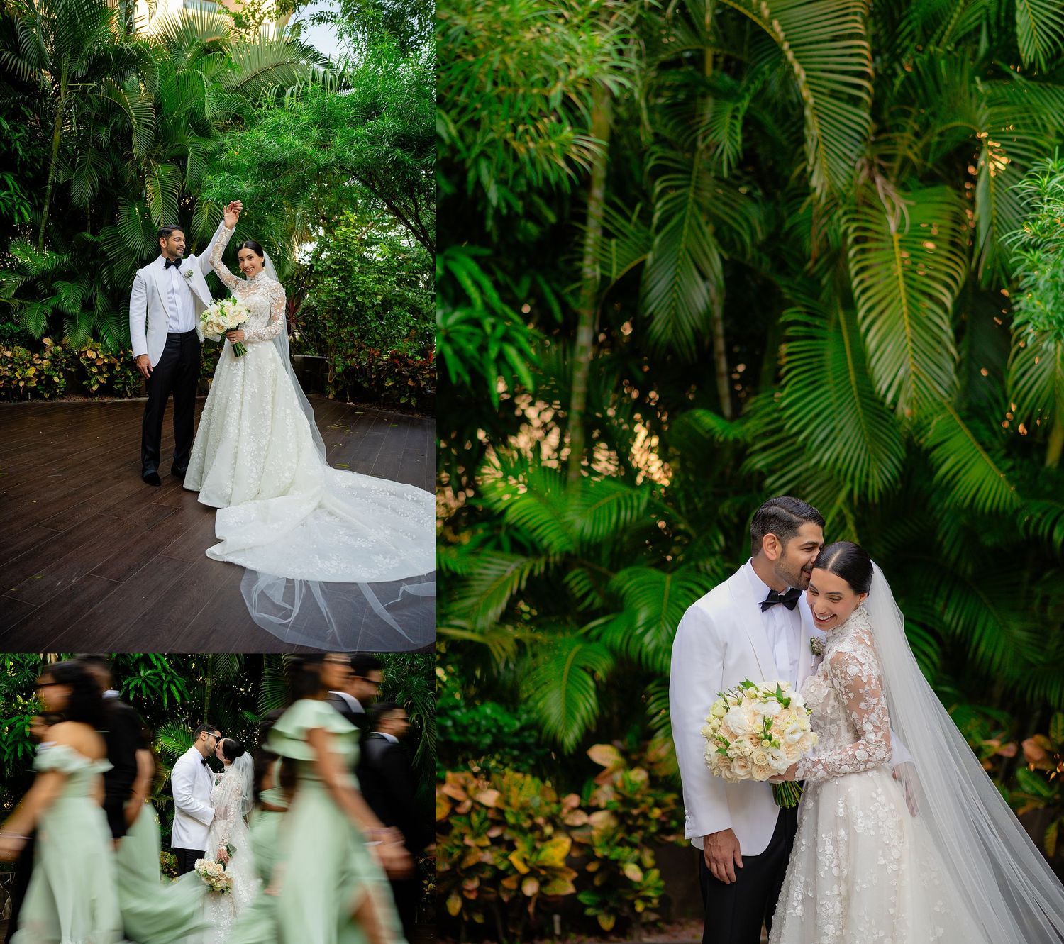 Traditional Indian wedding collage featuring red lehenga details, elegant mandap decor and outdoor venue settings.
