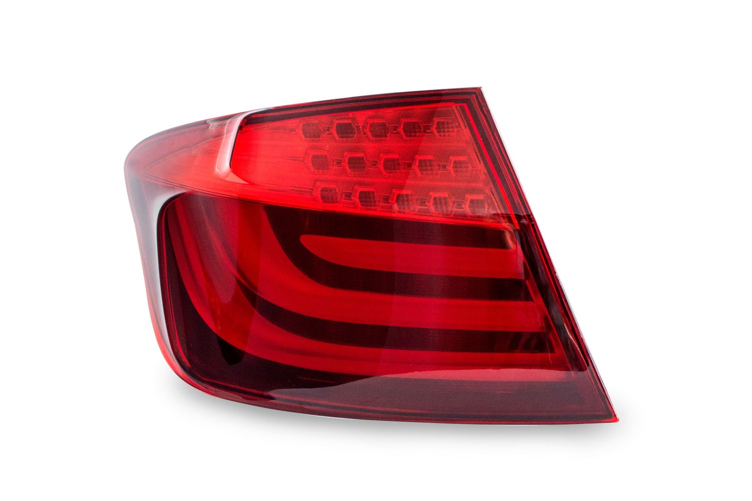 Modern red LED tail light assembly for automotive use.