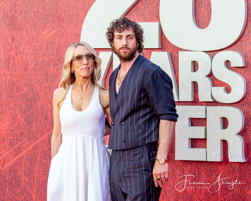 Aaron and Sam Taylor-Johnson, one of the stars of 28 Years Later, at the world premier red carpet event held in Leicester Square, London.
