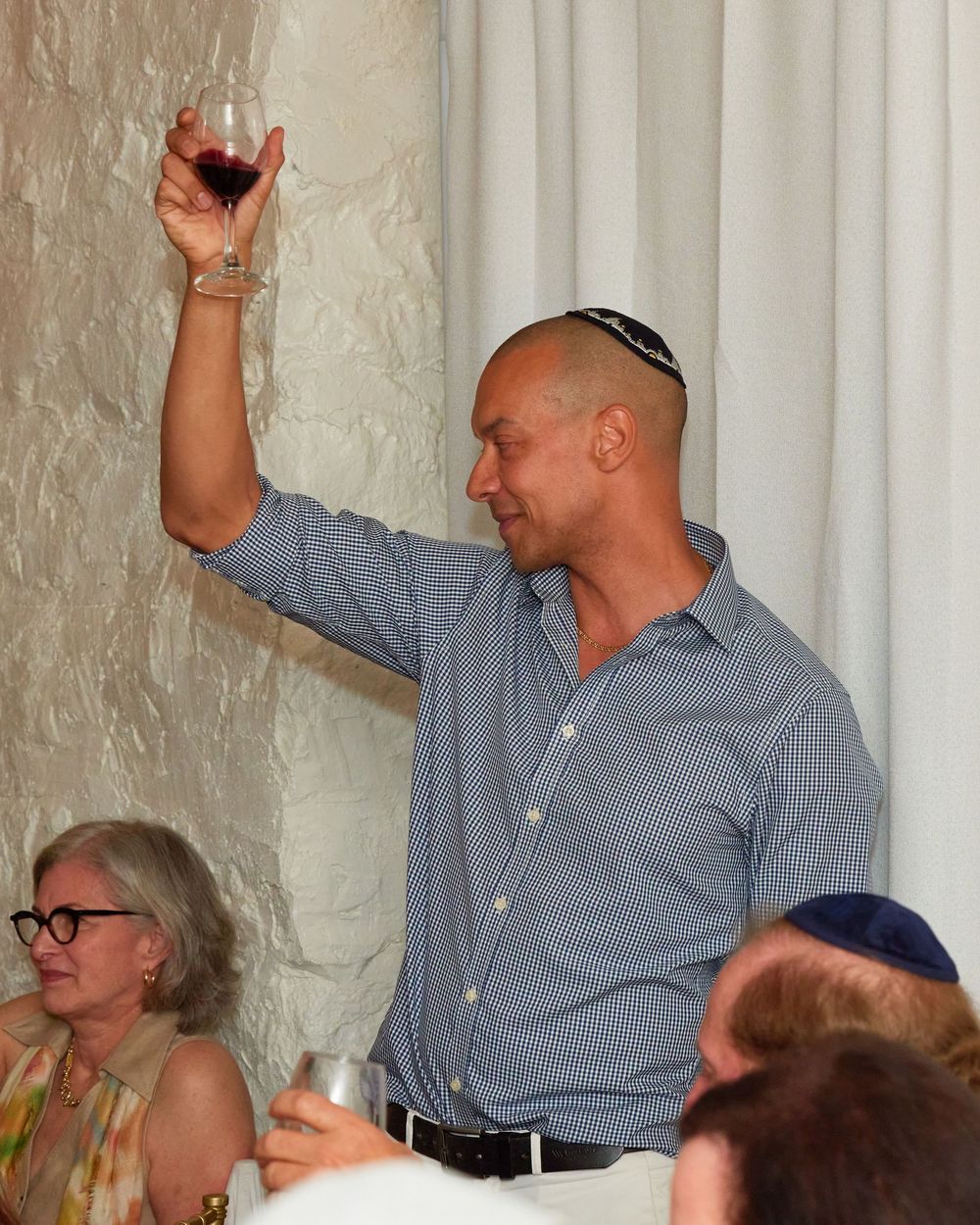 Brooklyn Bat Mitzvah toast moment captured by George Robert Photography. Elegant, celebratory atmosphere with heartfelt energy.