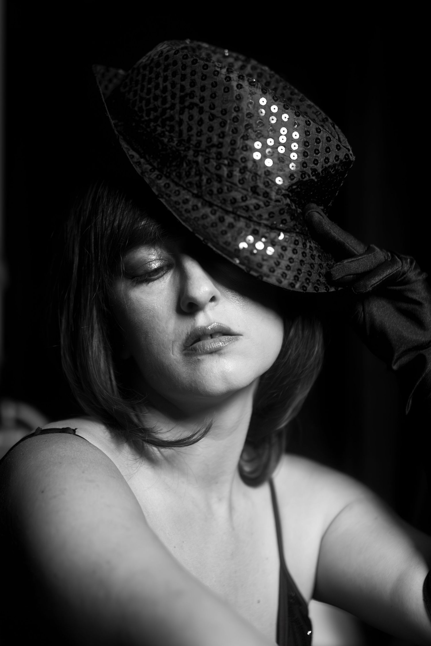 Black and white boudoir portrait in Fort Worth studio, evoking quiet confidence and healing through self-expression.