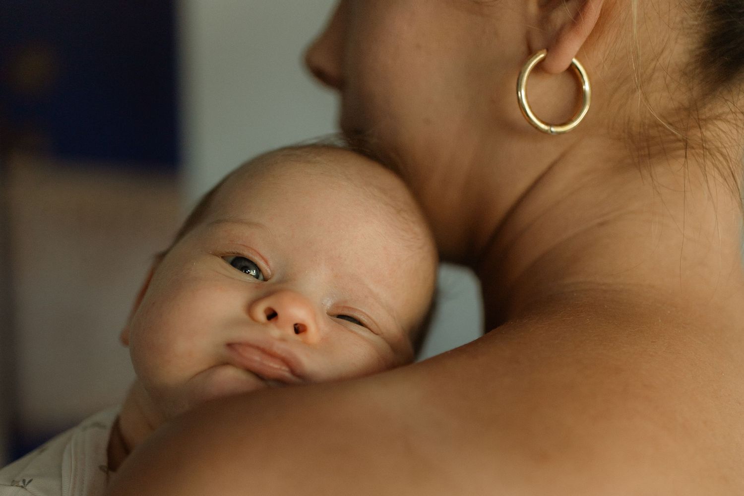 portrait mother and baby