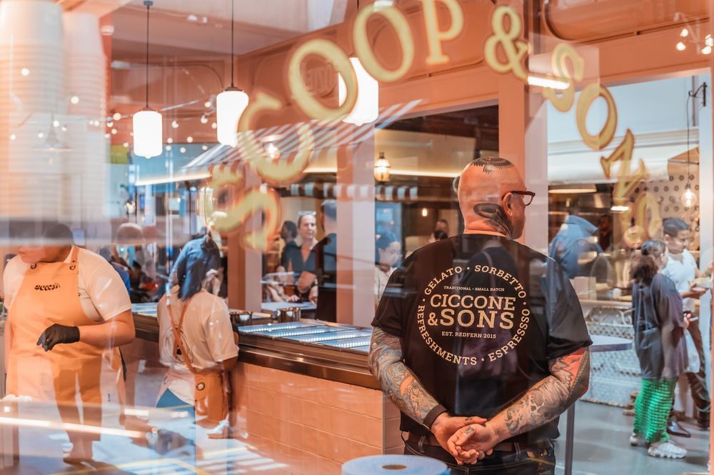 Looking through the window of Ciccone & Sons ice cream shop at Hay St market in Sydney. © SIX84 Photography