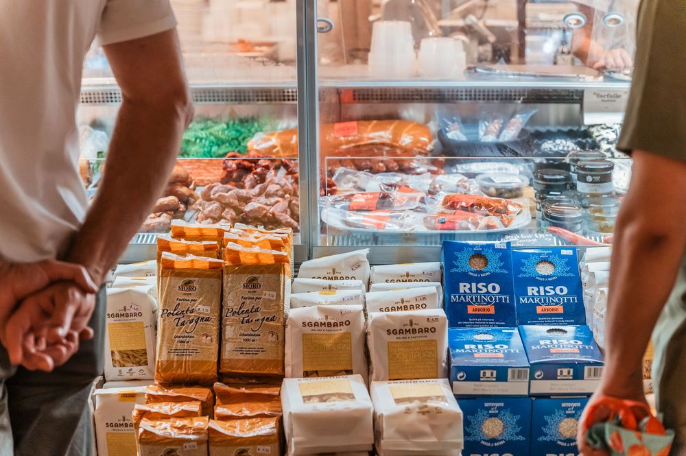 Food display of different deli products at a shop in Hay St market in Sydney. © SIX84 Photography