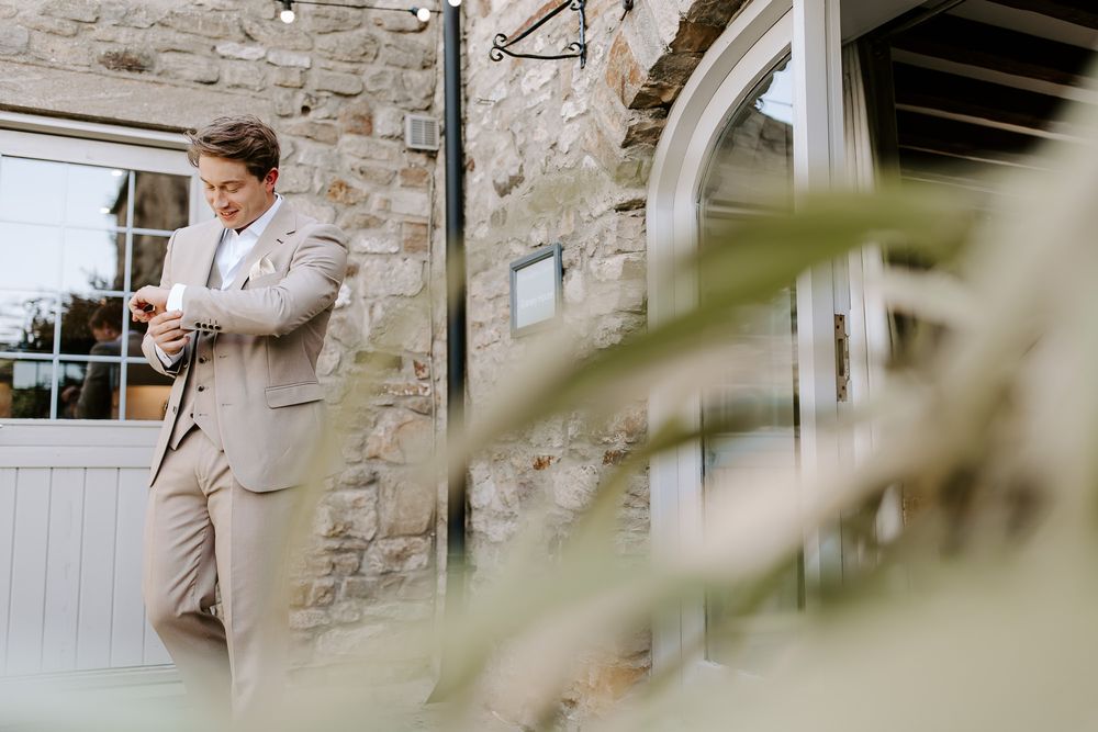 groom at yorkshire wedding barn
