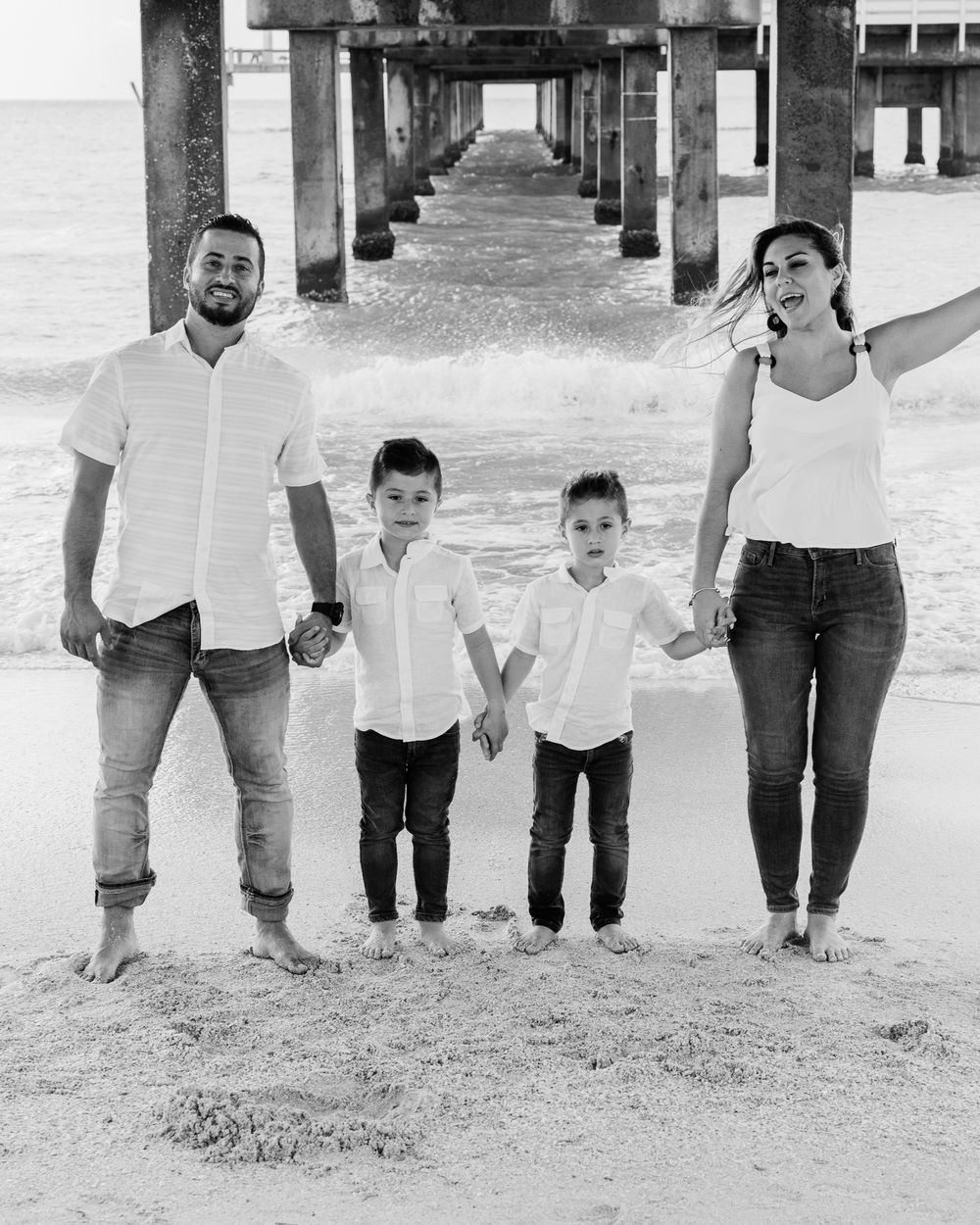 Fun Family Portrait Photography at the Beach