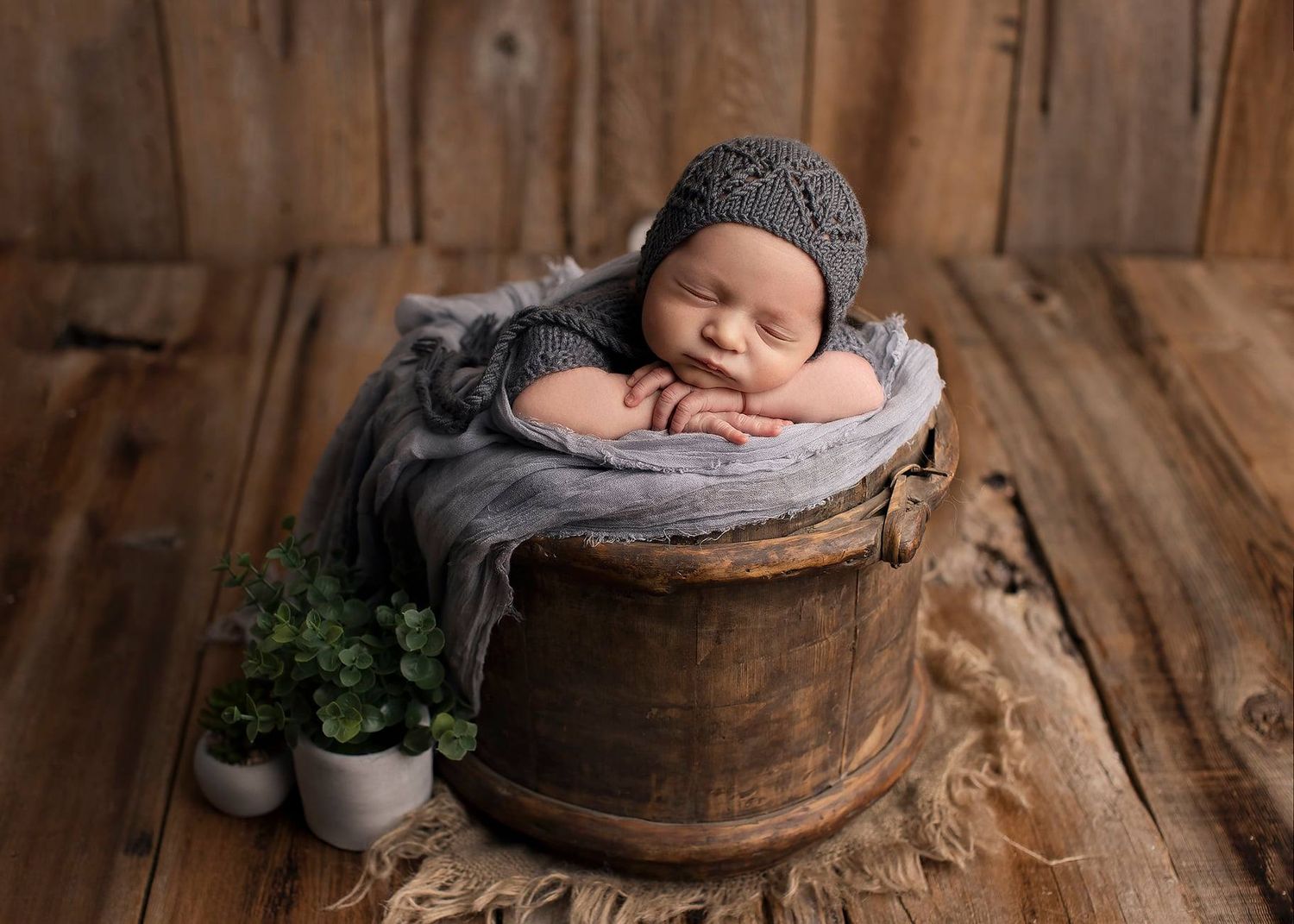 grey for newborn baby photos Surrey studio