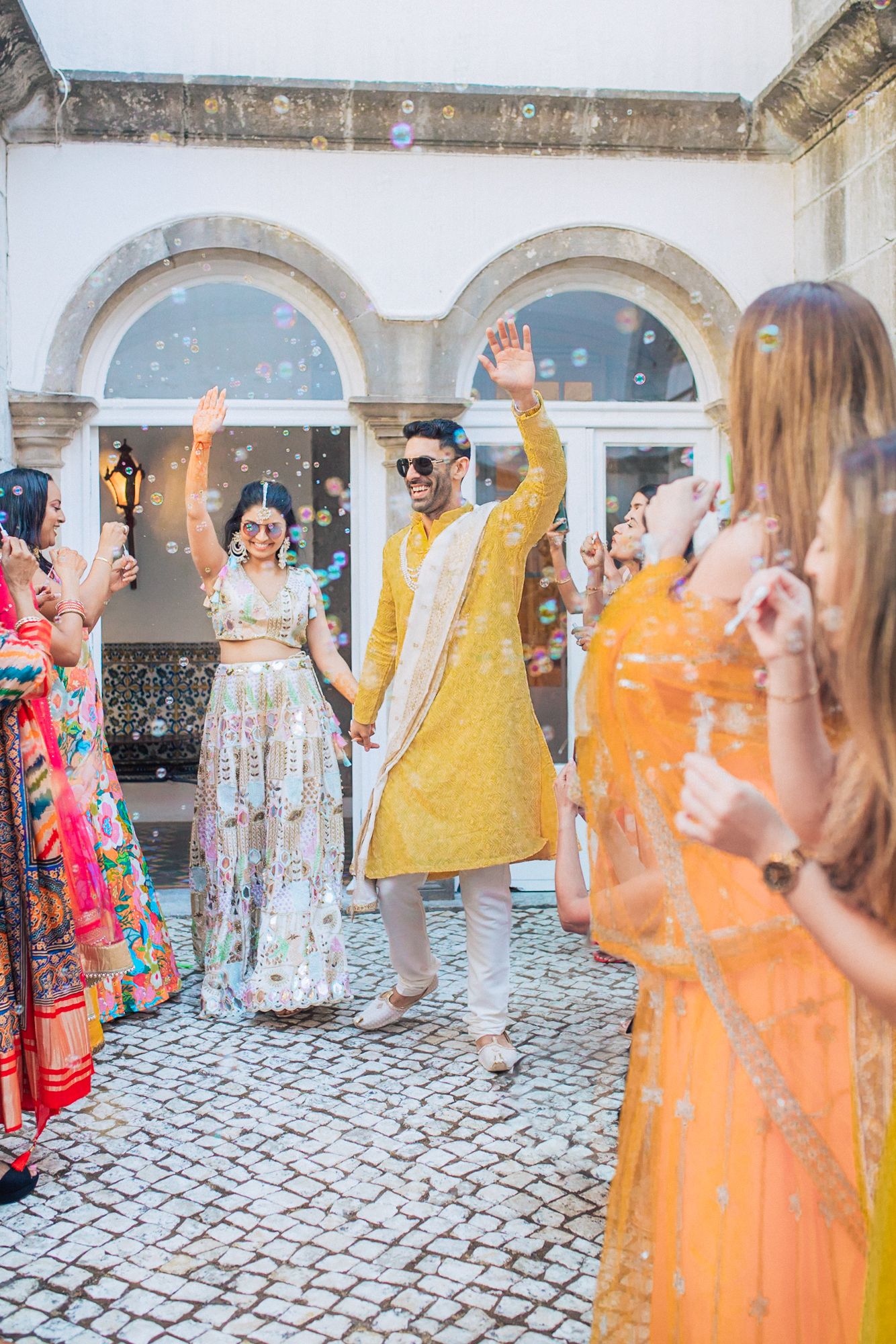 Haldi ceremony at Penha Longa Resort – A bright and joyful pre-wedding ritual. | Lisbon Wedding Photographer