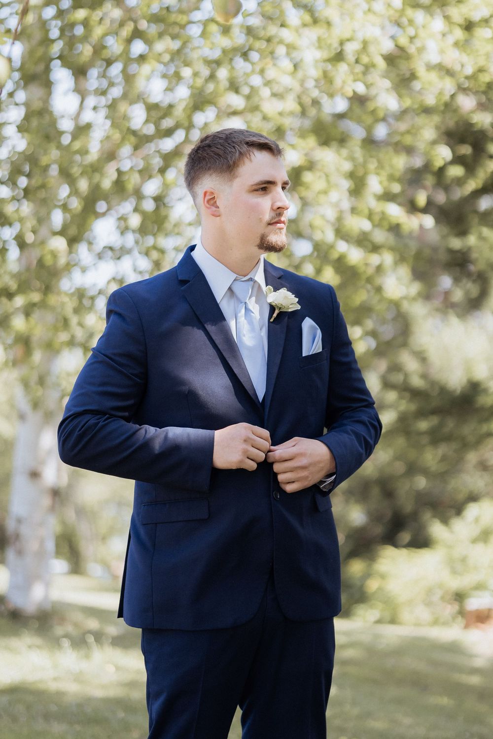 Groom portraits Pomquet Beach wedding photographer Antigonish Nova Scotia photographer outdoor August wedding Maritimes Atlantic Canada