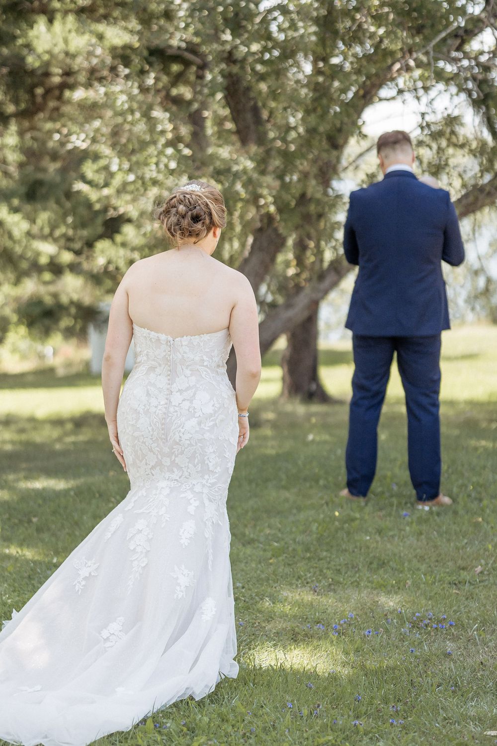 Bride and groom Pomquet Beach wedding photographer Antigonish Nova Scotia photographer first look outdoor summer wedding beach venue