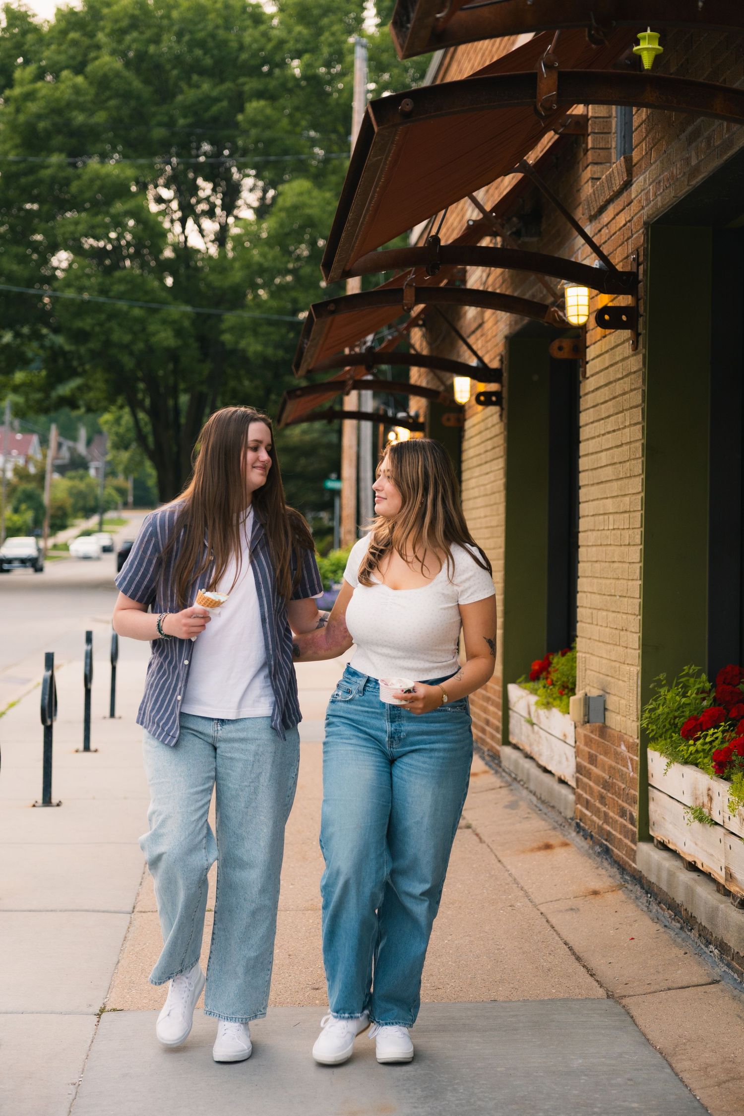 madison wi couples engagement photographer professional photos monroe street colectivo chocolate shoppe ice cream date night lgbtq verona