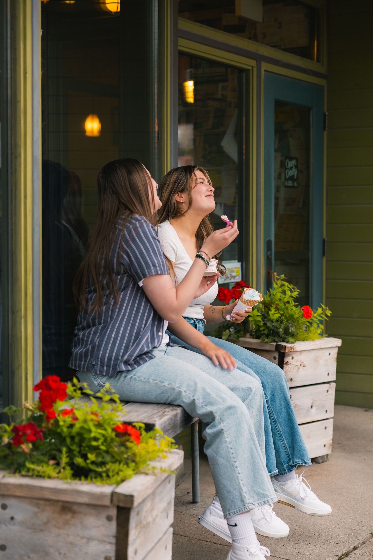 madison wi couples engagement photographer professional photos monroe street colectivo chocolate shoppe ice cream date night lgbtq verona