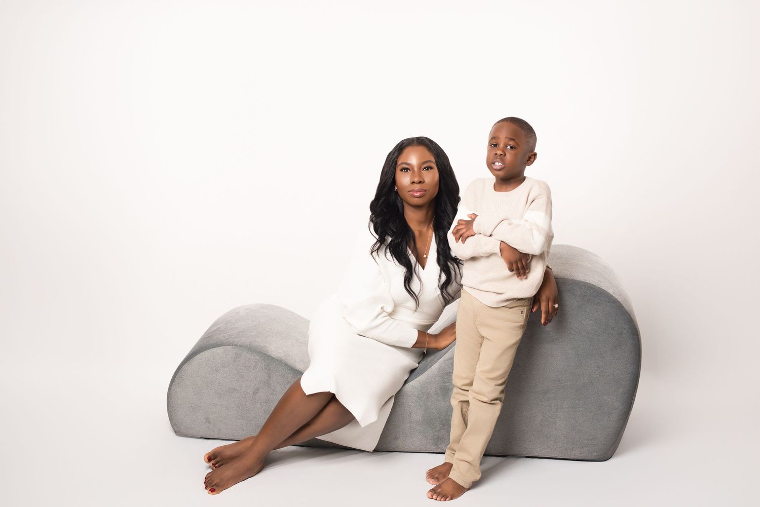 Family photography in Seattle studio, mother and son